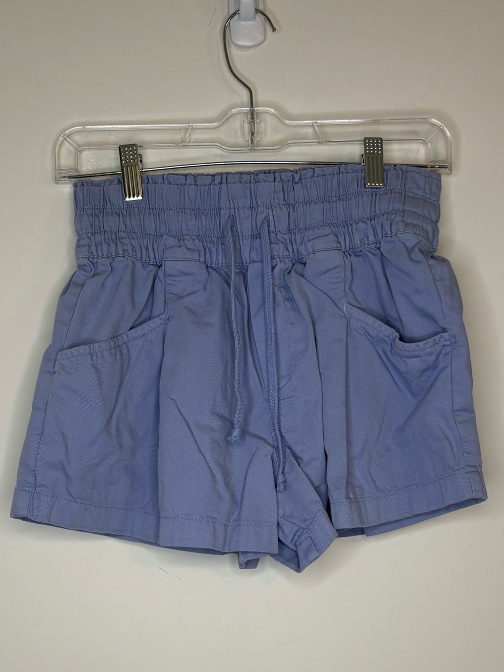 Aerie 100% Cotton Light Blue Women's Drawstring Elastic Waist Shorts Size XS